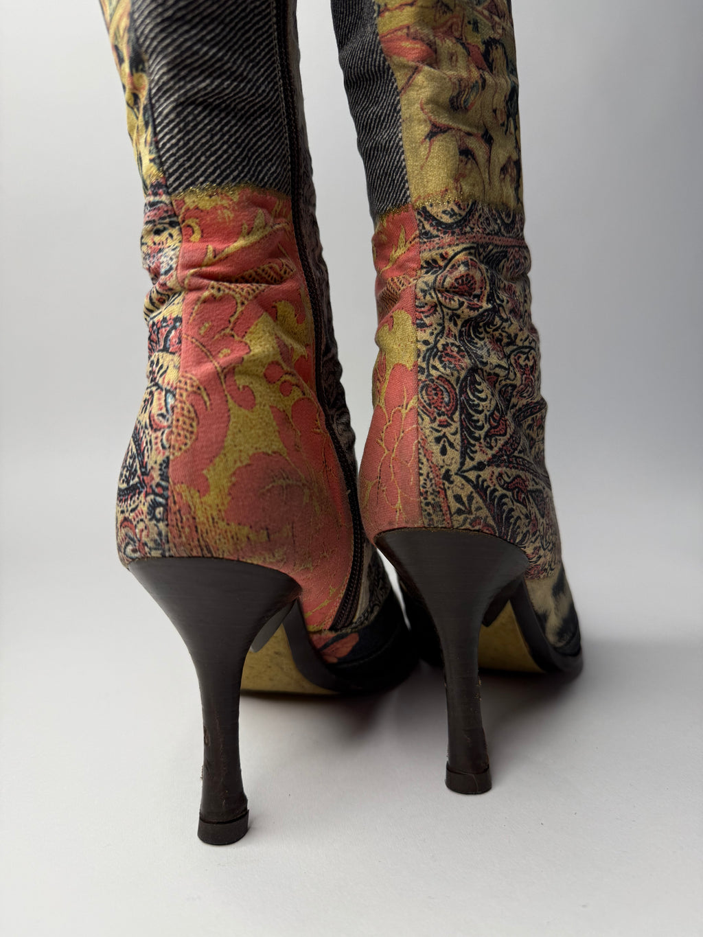 Roberto Cavalli F/W 2002 patchwork boots