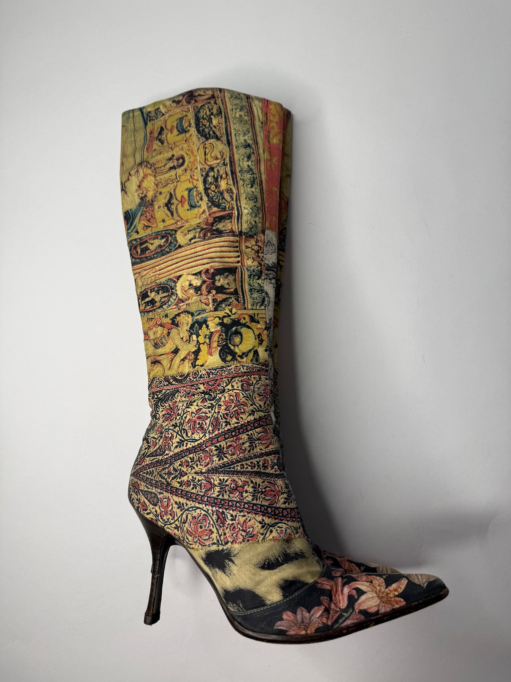 Roberto Cavalli F/W 2002 patchwork boots