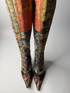 Roberto Cavalli F/W 2002 patchwork boots
