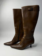 Gucci brown biker boots by Tom Ford