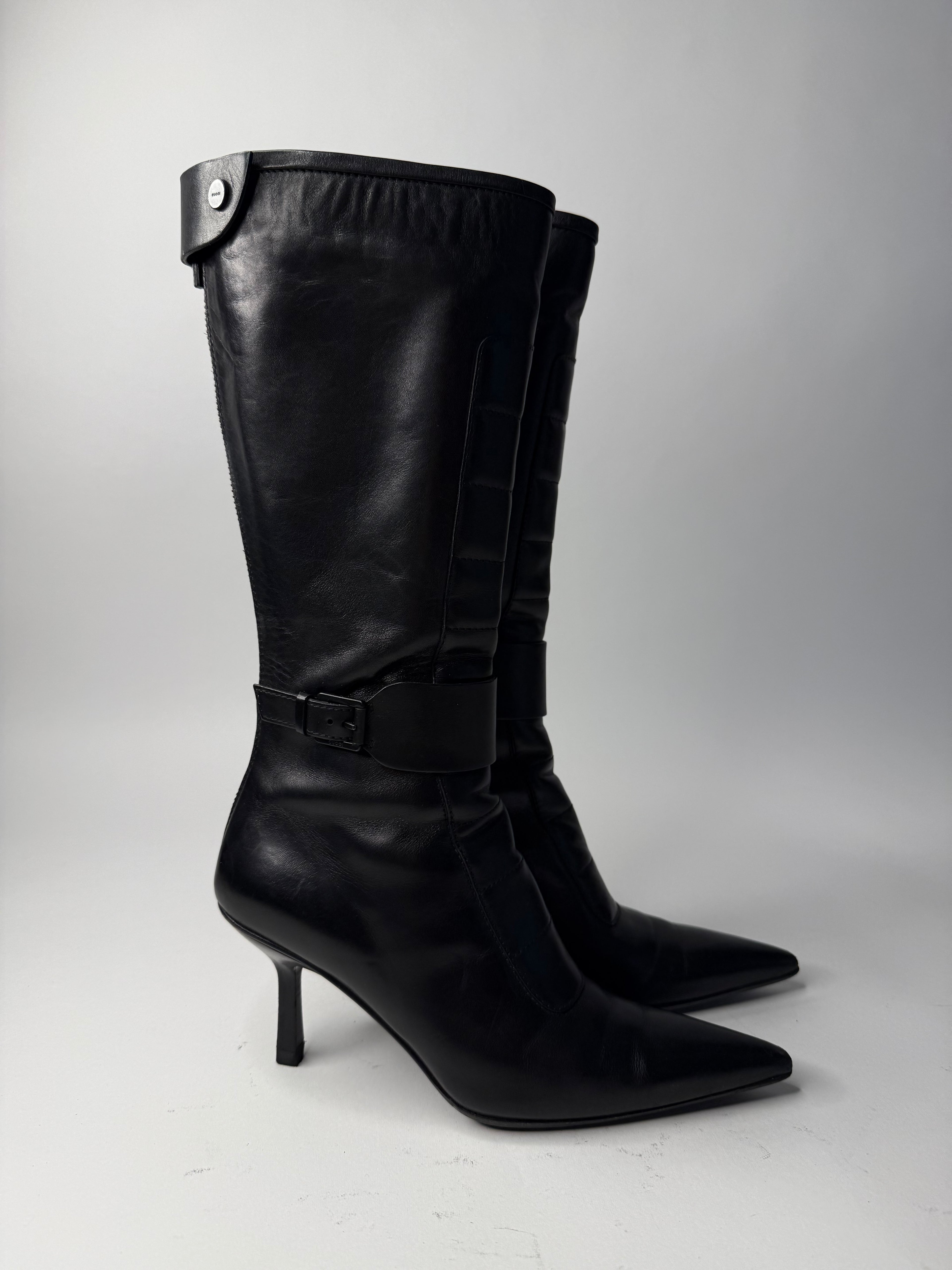 Gucci black motor boots Tom Ford Era