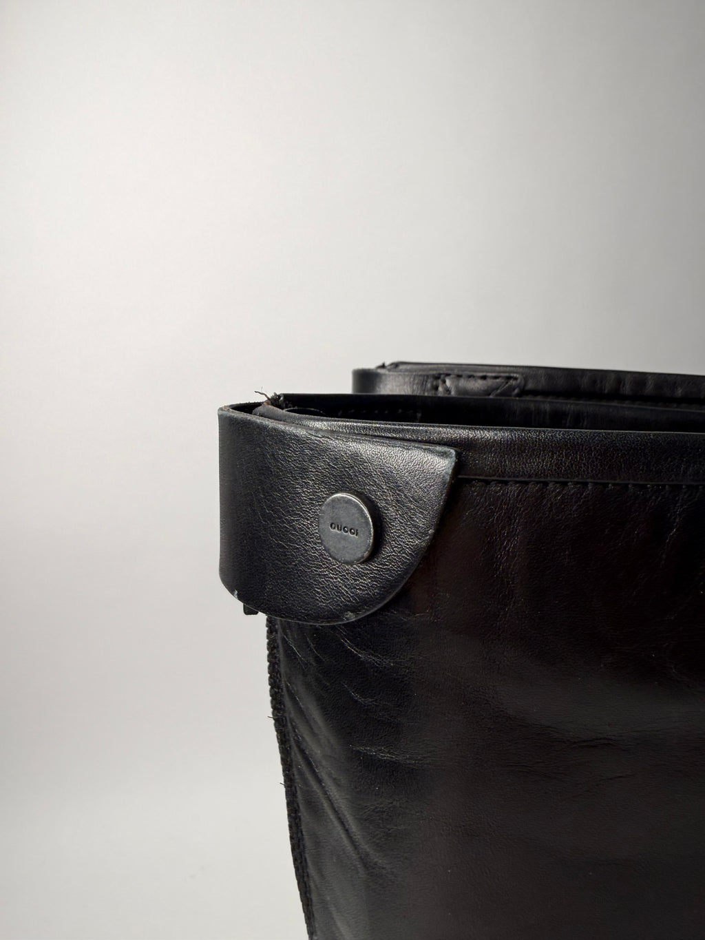 Gucci black motor boots Tom Ford Era