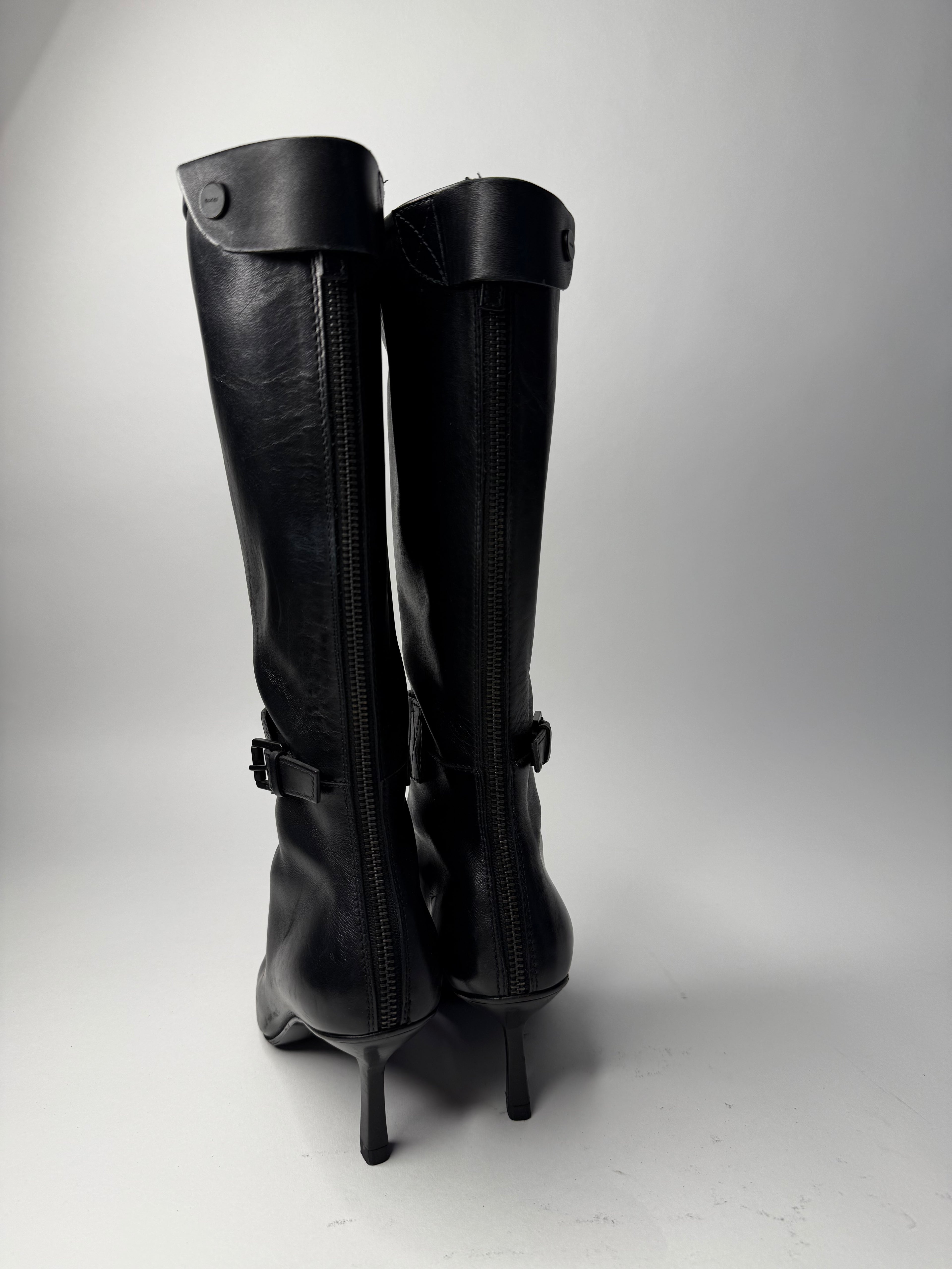 Gucci black motor boots Tom Ford Era