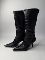 Gucci black motor boots Tom Ford Era