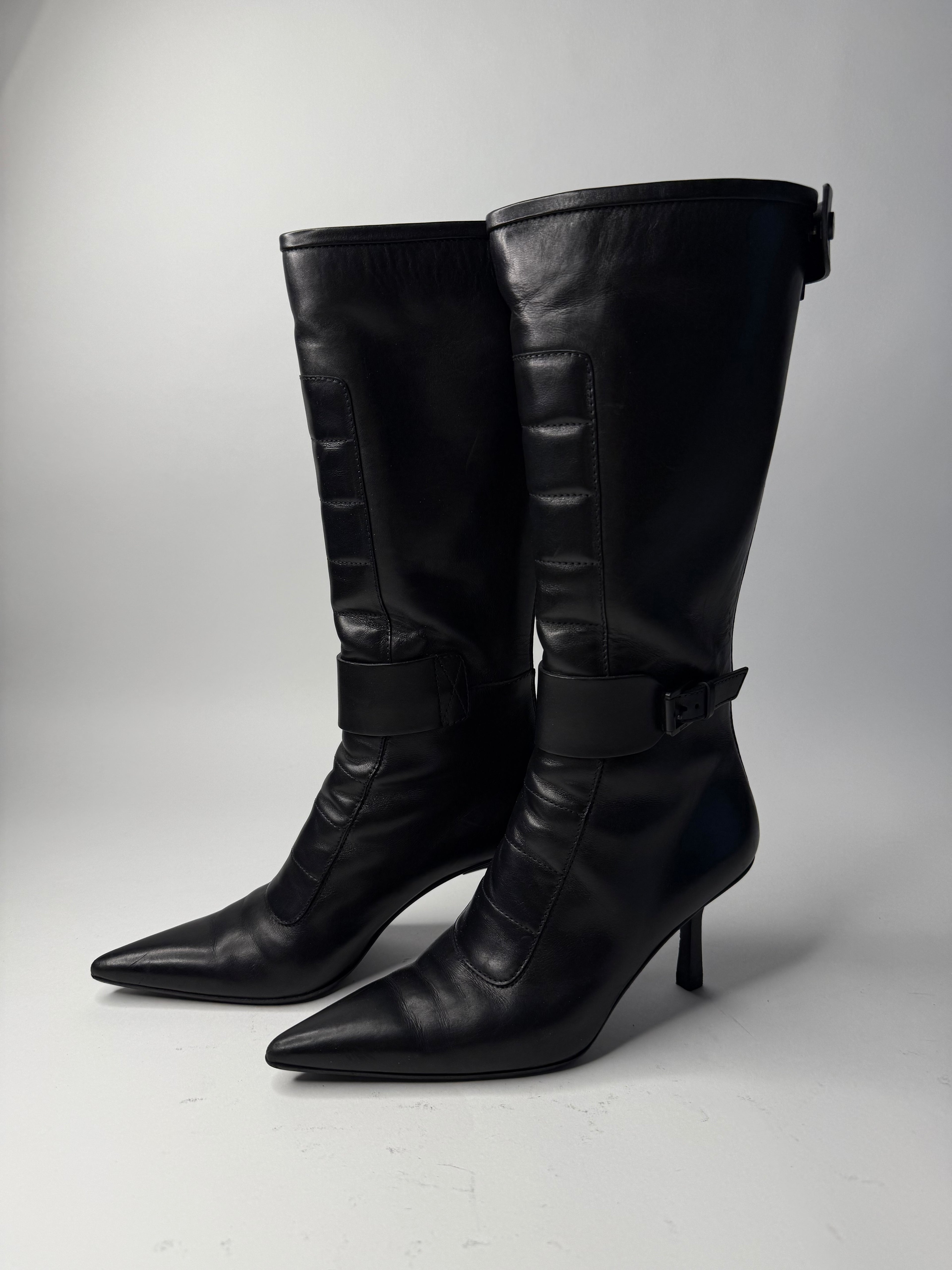 Gucci black motor boots Tom Ford Era