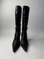 Gucci black motor boots Tom Ford Era