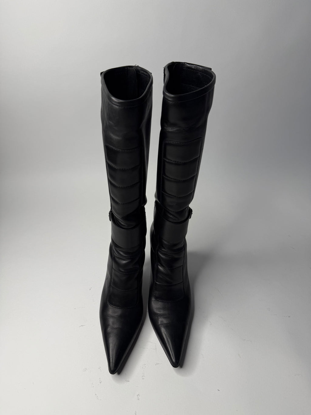 Gucci black motor boots Tom Ford Era