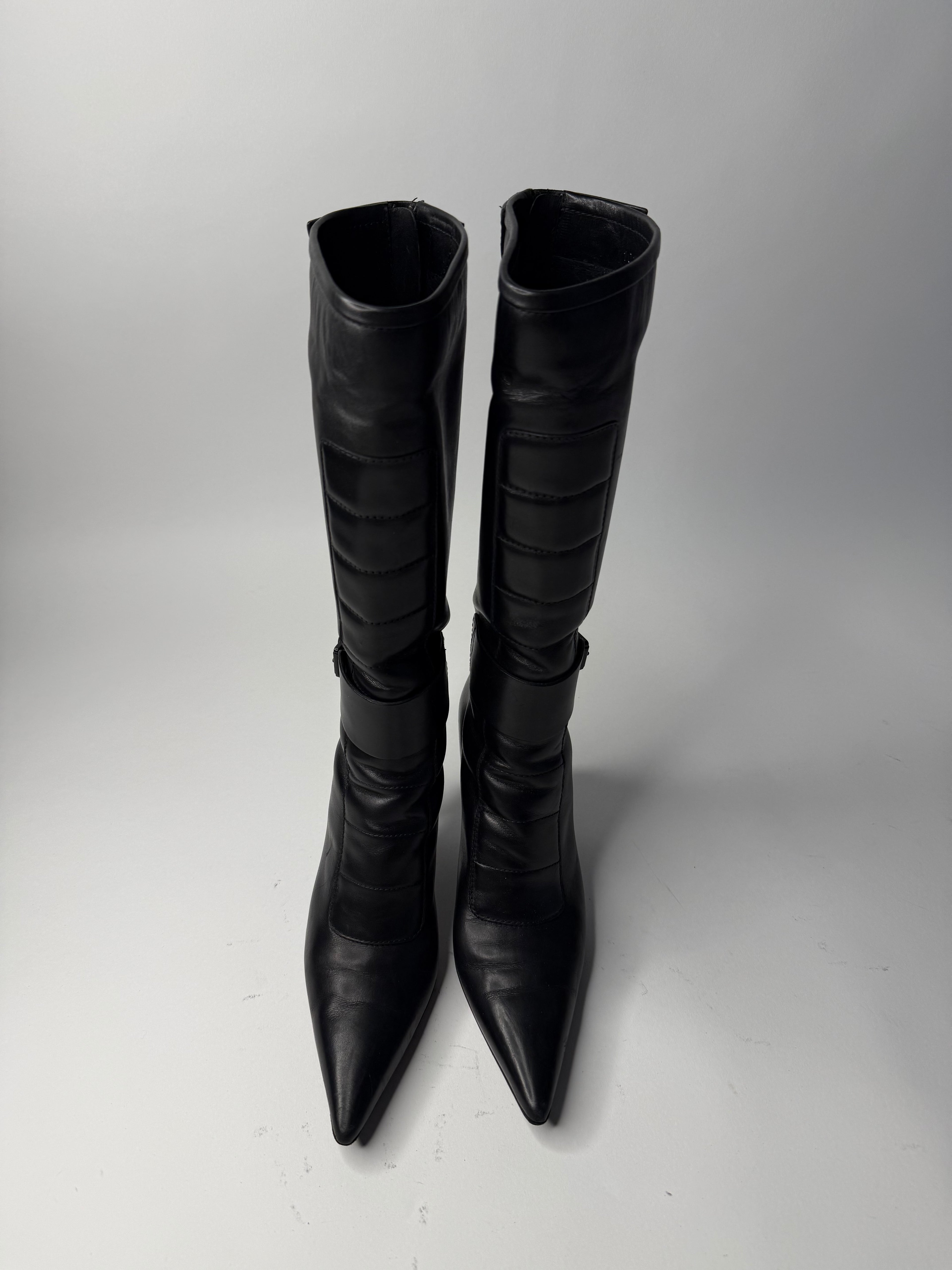 Gucci black motor boots Tom Ford Era