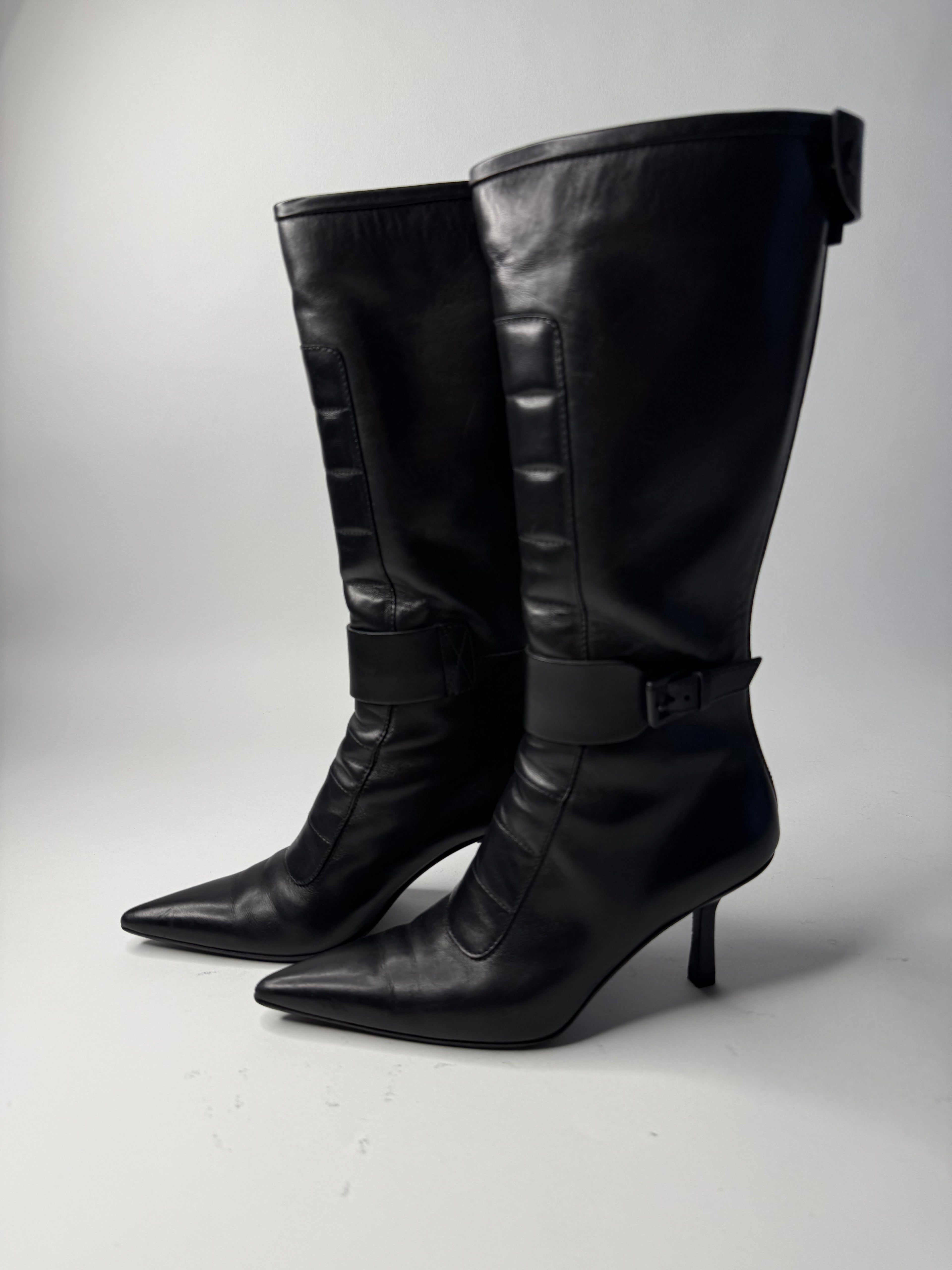 Gucci black motor boots Tom Ford Era