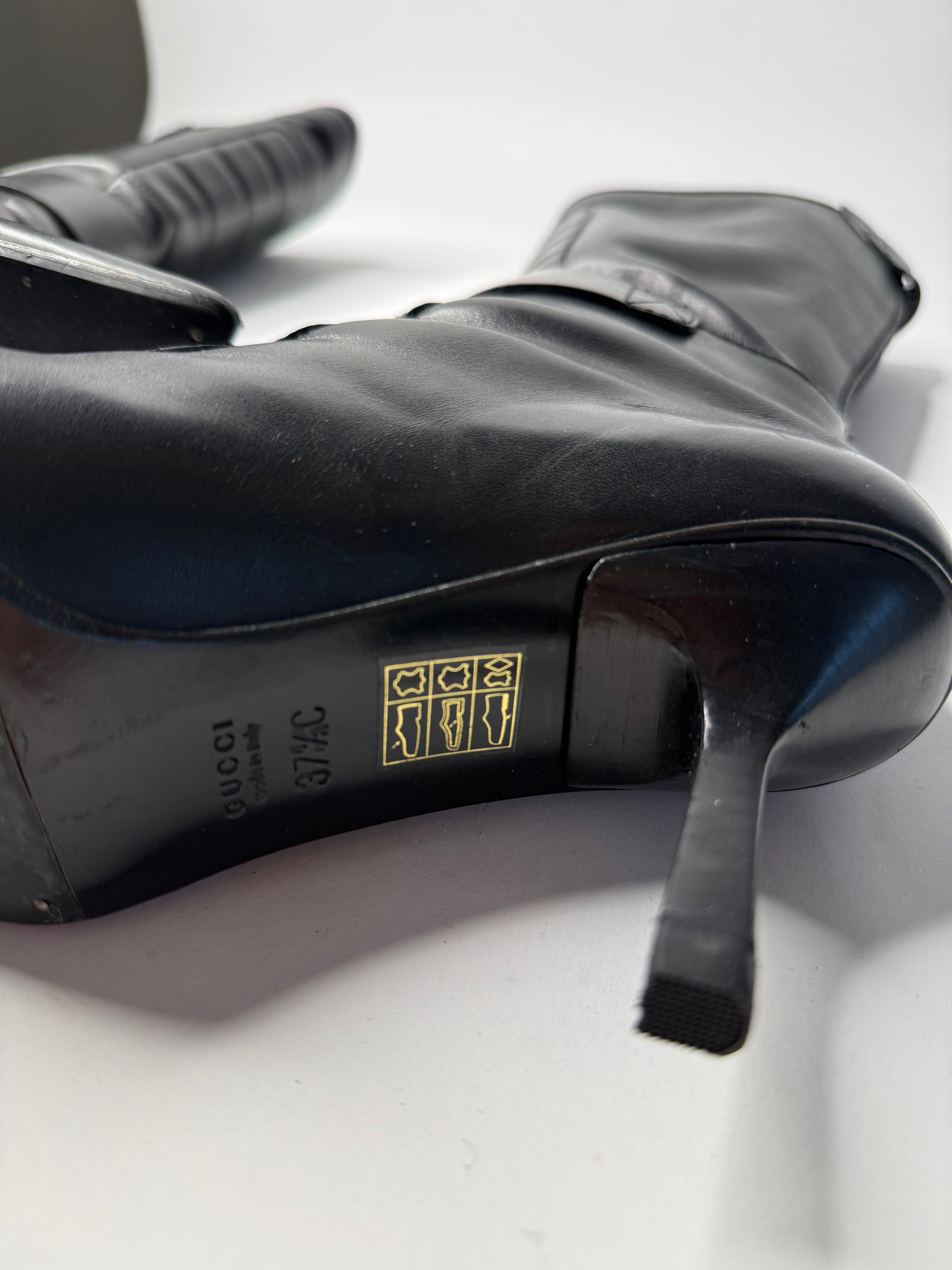 Gucci black motor boots Tom Ford Era