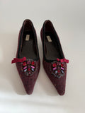 Prada burgundy embellished tweed 2000s
