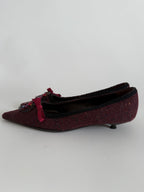 Prada burgundy embellished tweed 2000s