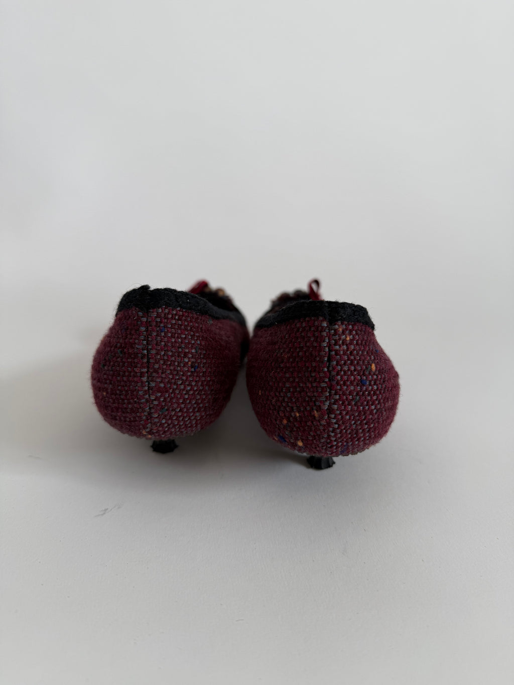 Prada burgundy embellished tweed 2000s