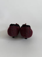 Prada burgundy embellished tweed 2000s