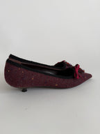 Prada burgundy embellished tweed 2000s