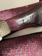 Prada burgundy embellished tweed 2000s