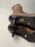 Gucci brown biker boots by Tom Ford
