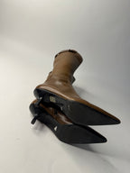 Gucci brown biker boots by Tom Ford