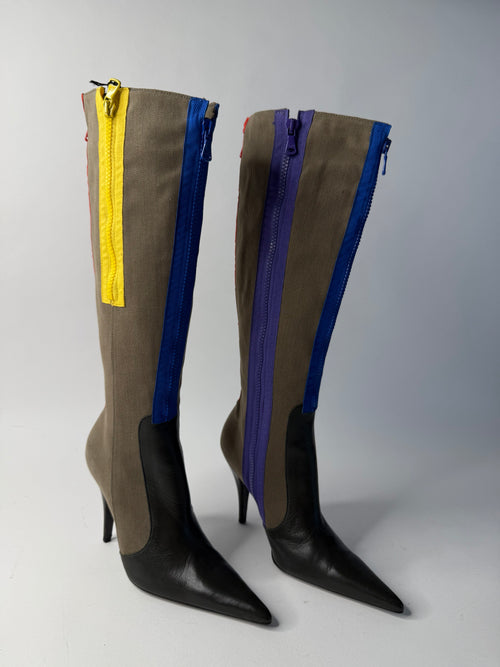 D&G multicolor zip boots 2000s