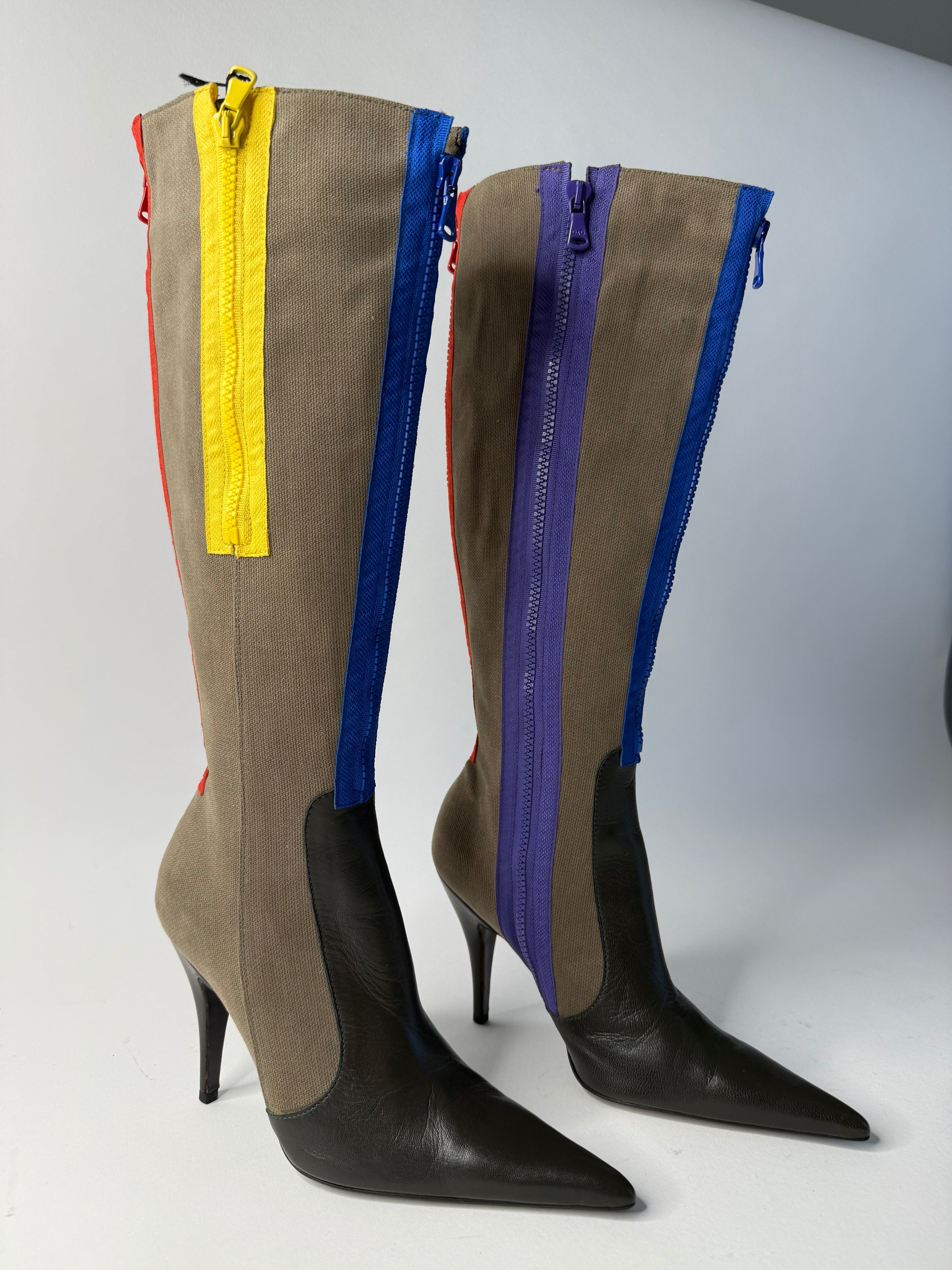 D&G multicolor zip boots 2000s