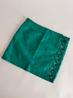 Gianni Versace SS 2003 Runway leather cut-out mini skirt