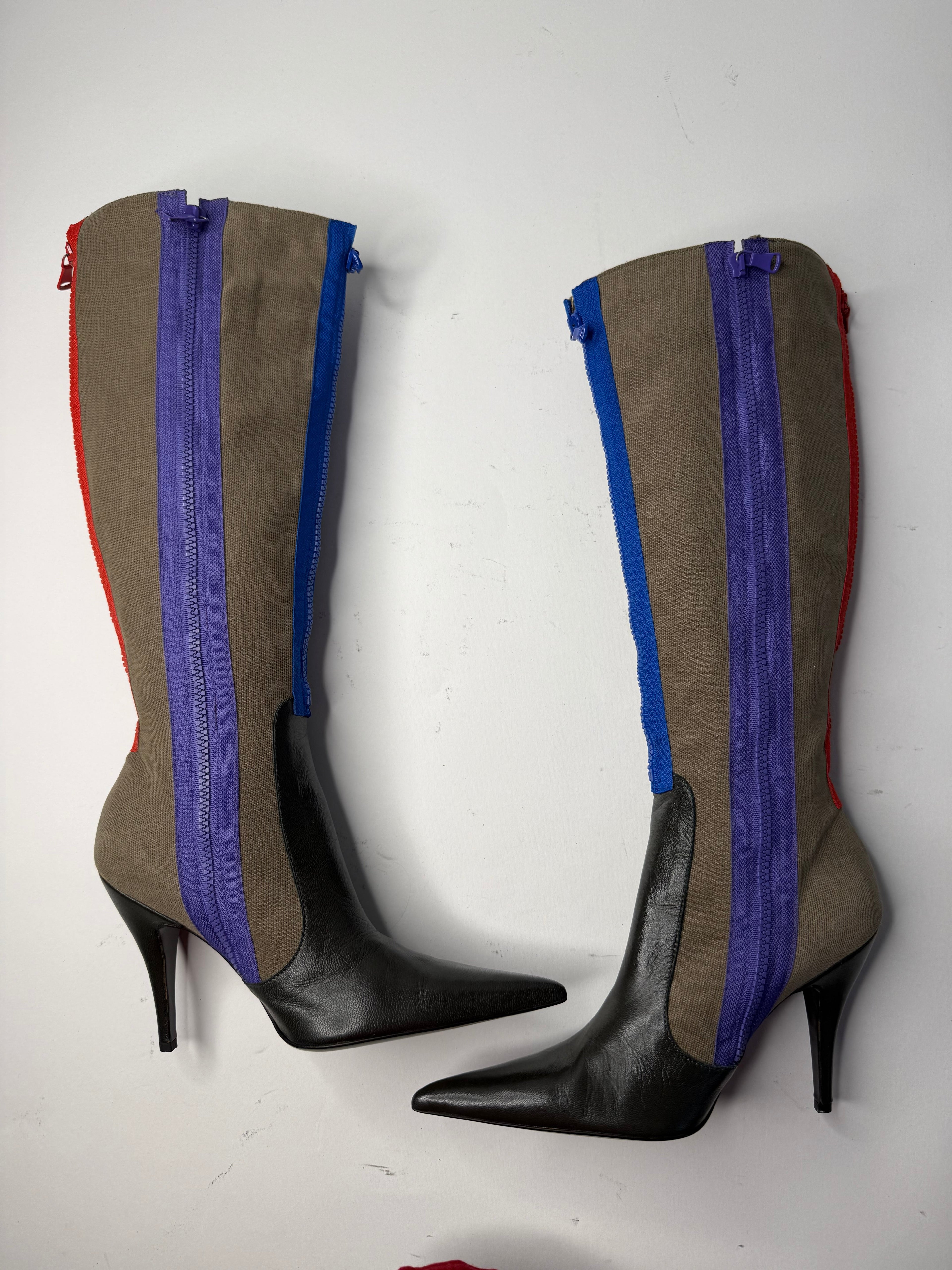 D&G multicolor zip boots 2000s