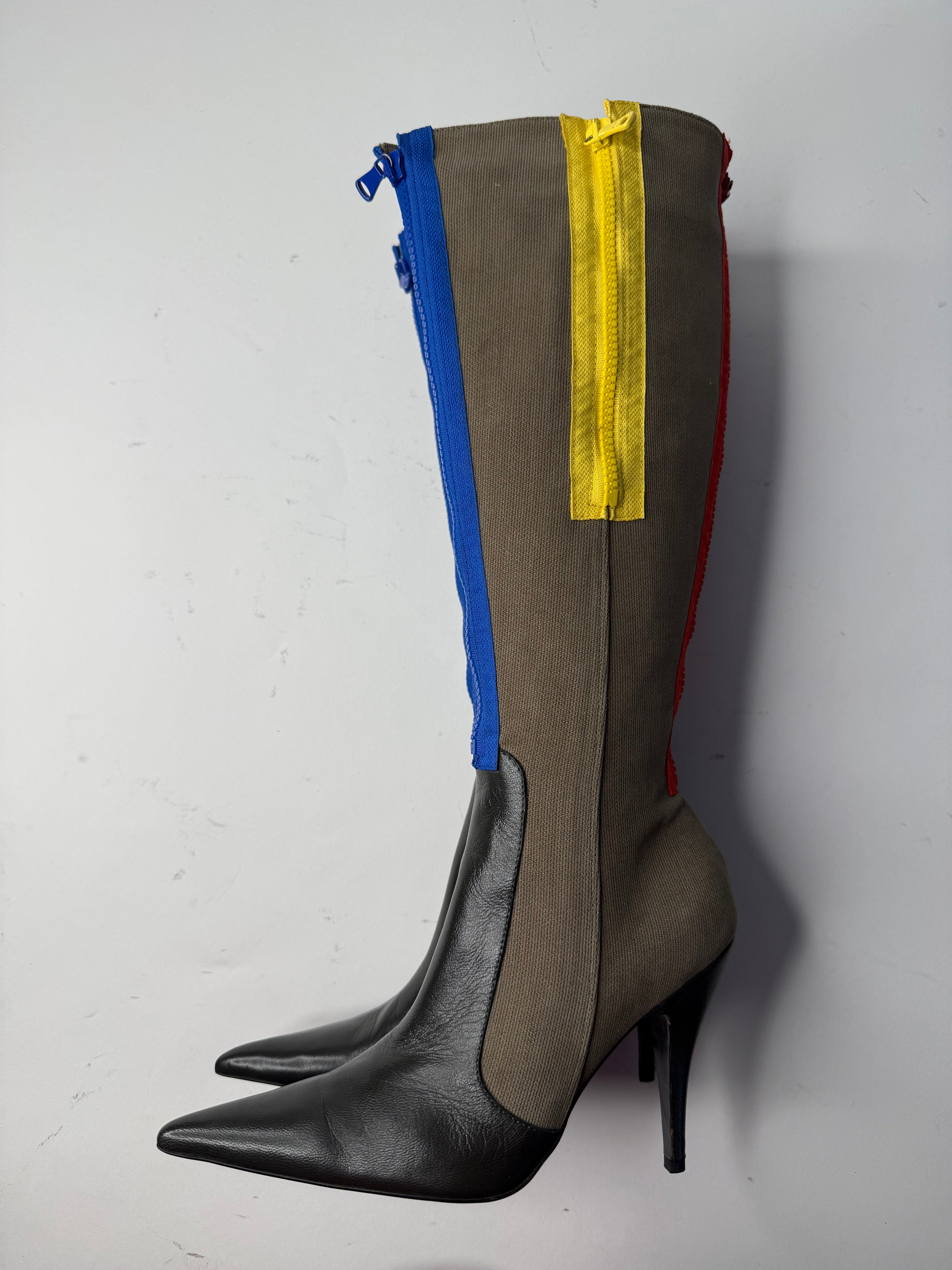 D&G multicolor zip boots 2000s
