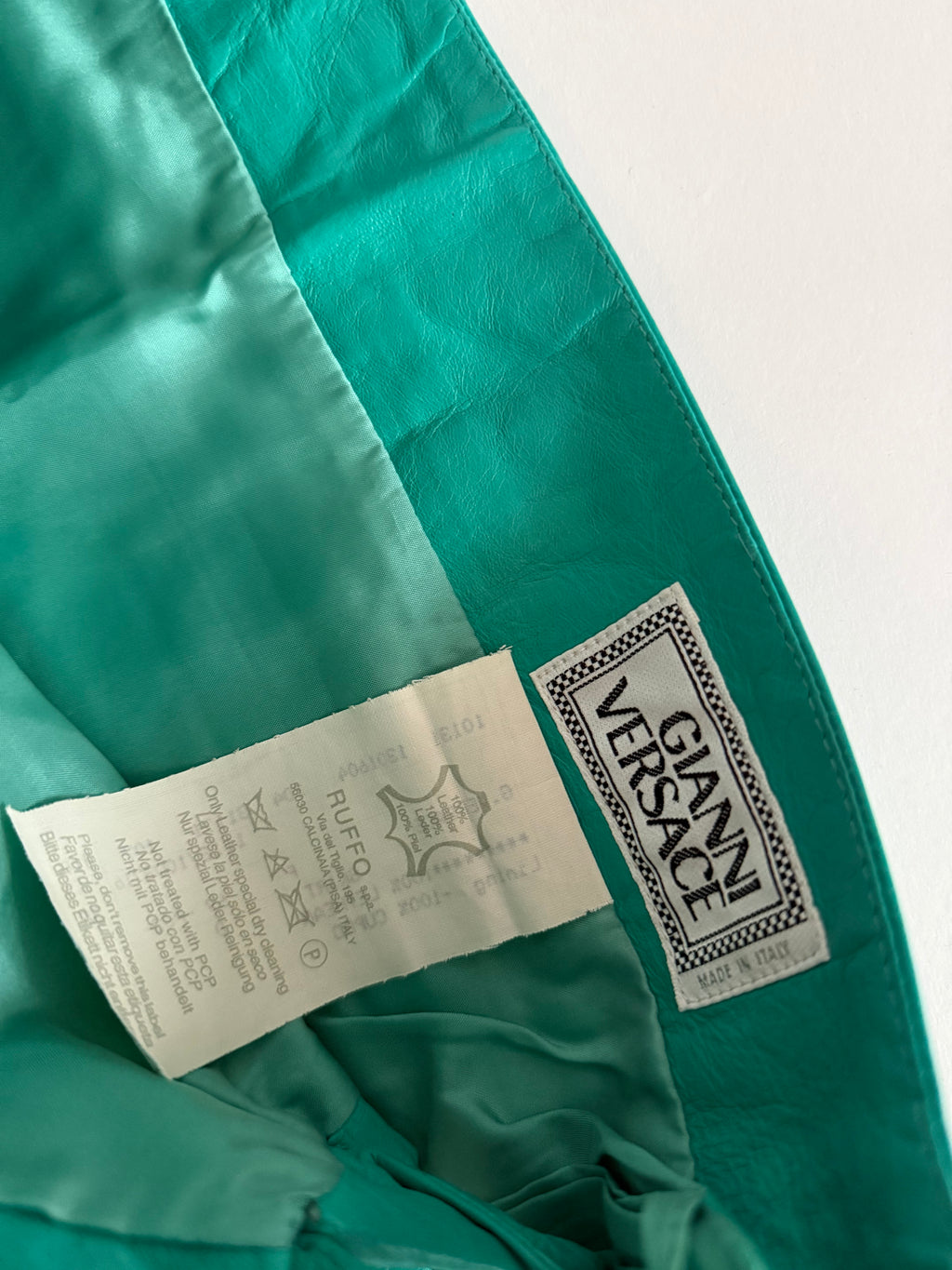 Gianni Versace SS 2003 Runway leather cut-out mini skirt