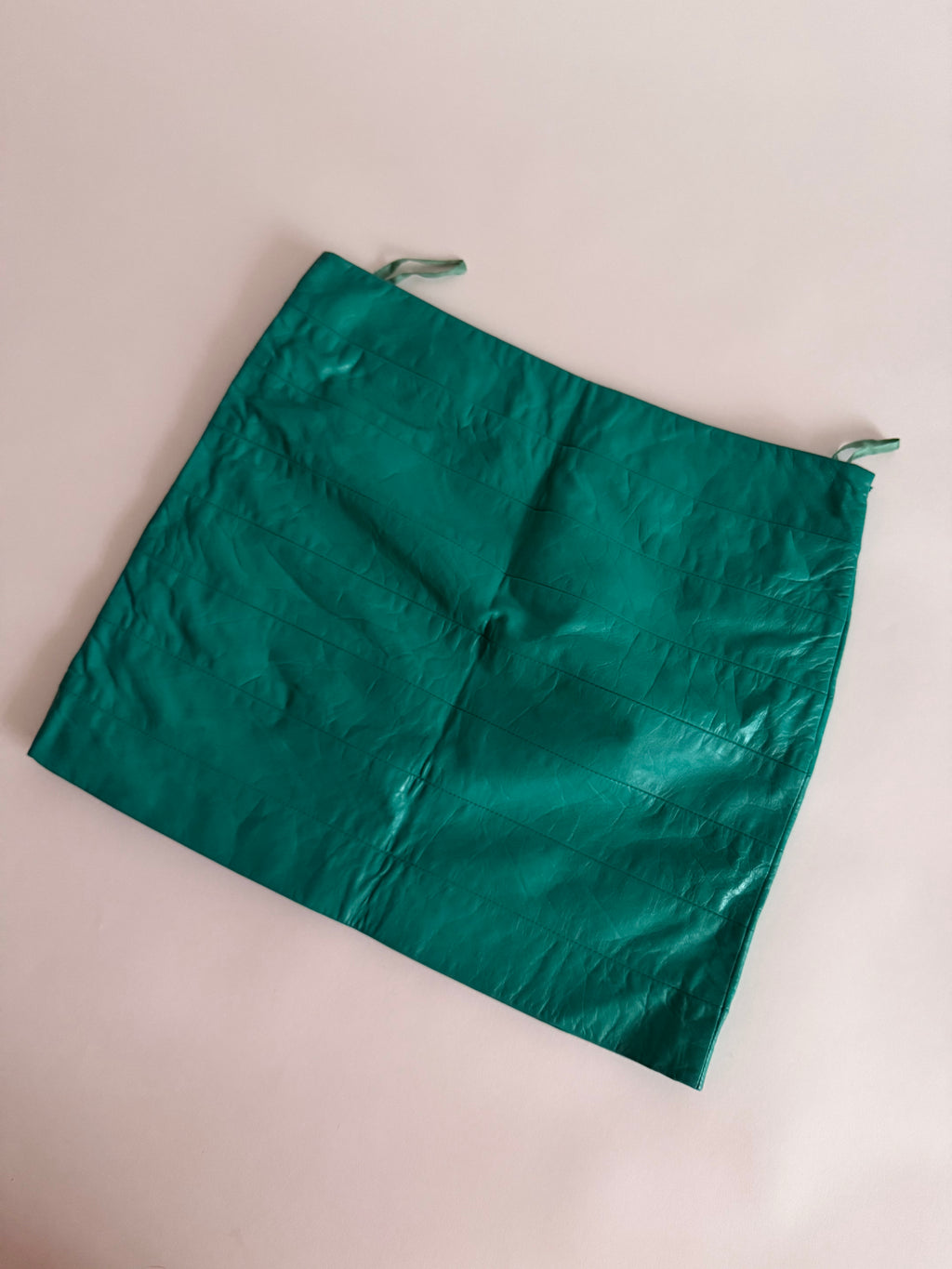 Gianni Versace SS 2003 Runway leather cut-out mini skirt
