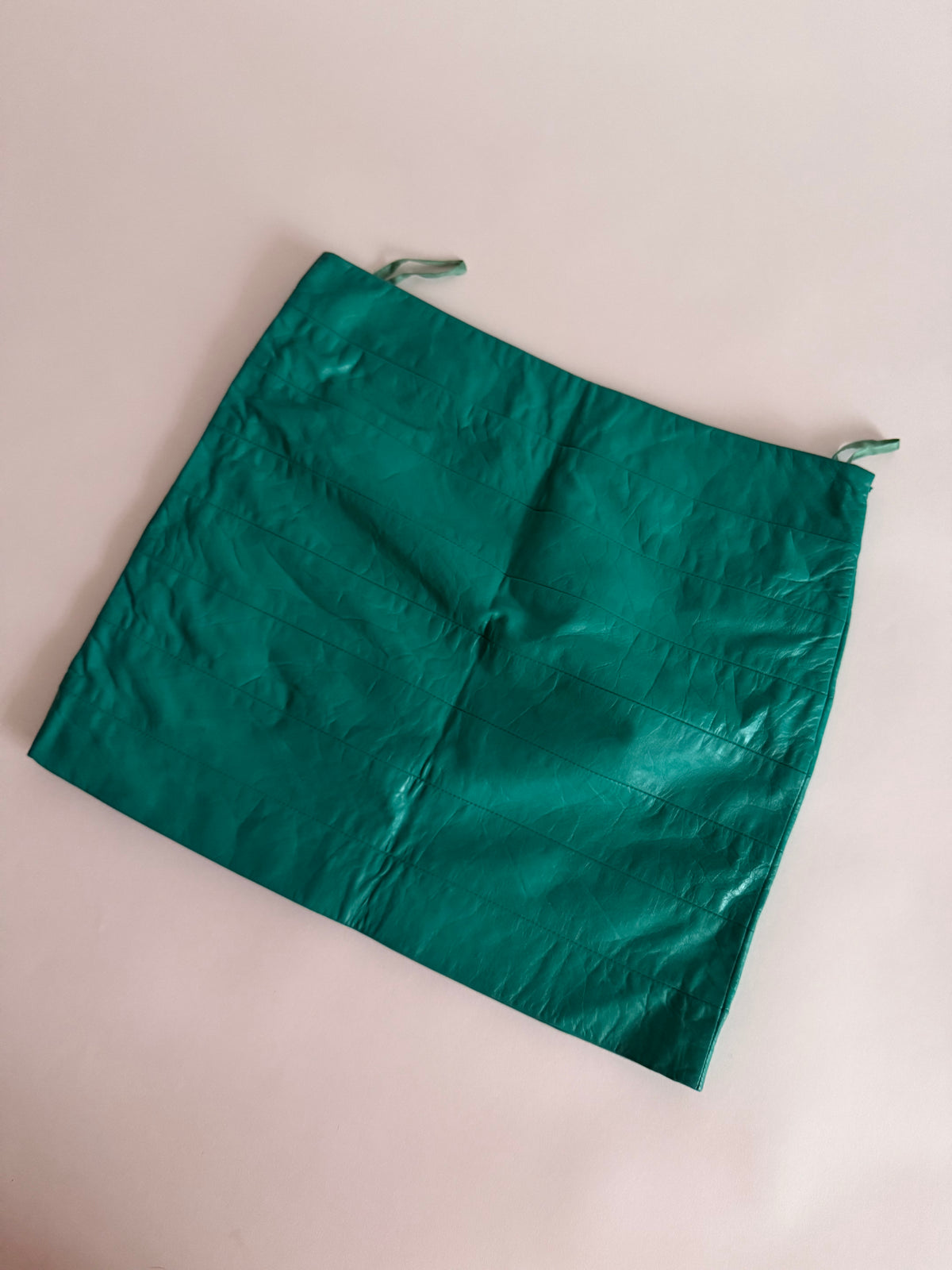 Gianni Versace SS 2003 Runway leather cut-out mini skirt
