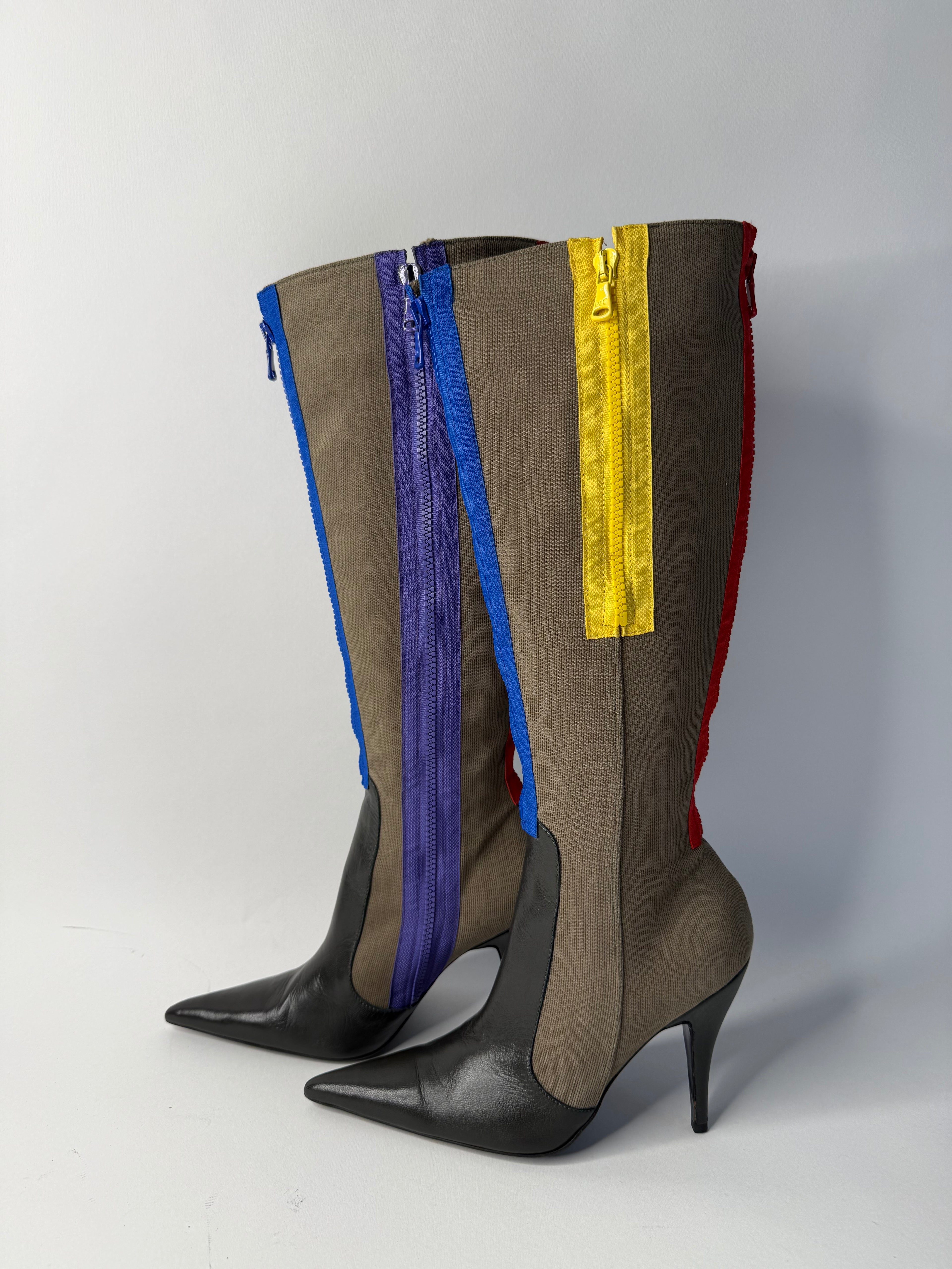 D&G multicolor zip boots 2000s