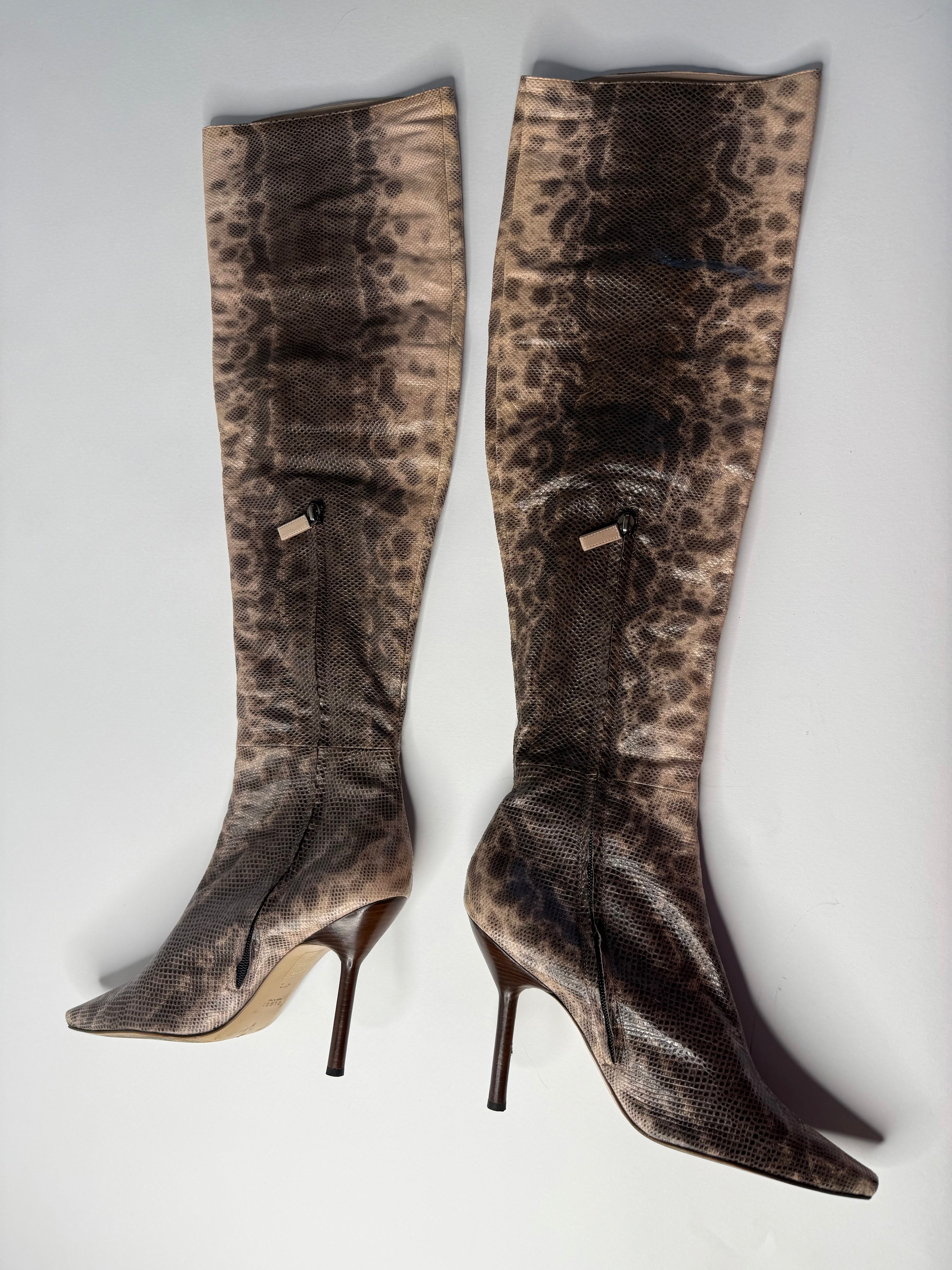 Gucci F/W 1999 Runway Karung snake boots