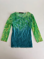 Class Cavalli top 2000s green blue mesh sheer