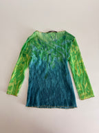 Class Cavalli top 2000s green blue mesh sheer