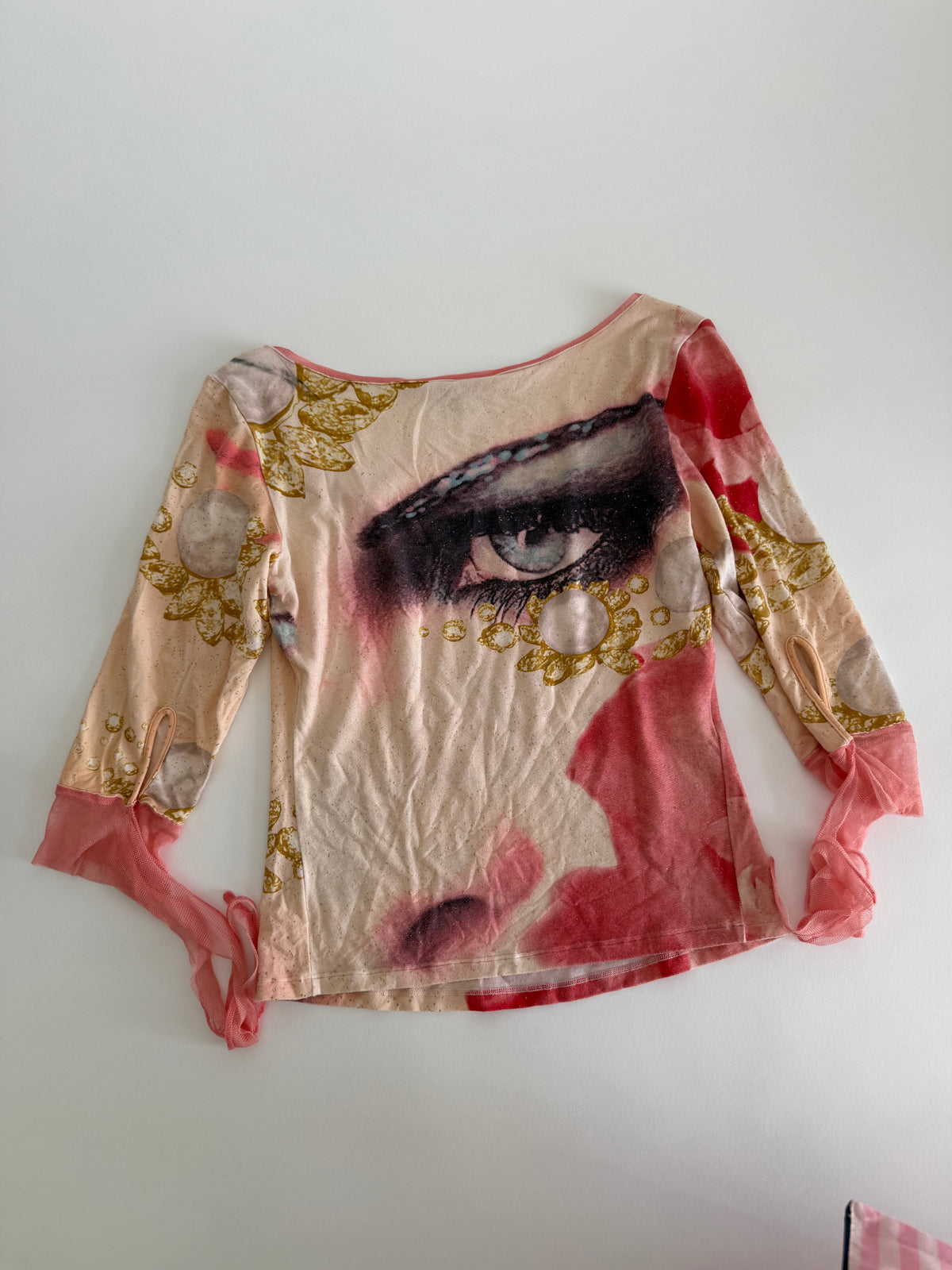 Roberto Cavalli SS 2001 Long-sleeved eye t-shirt
