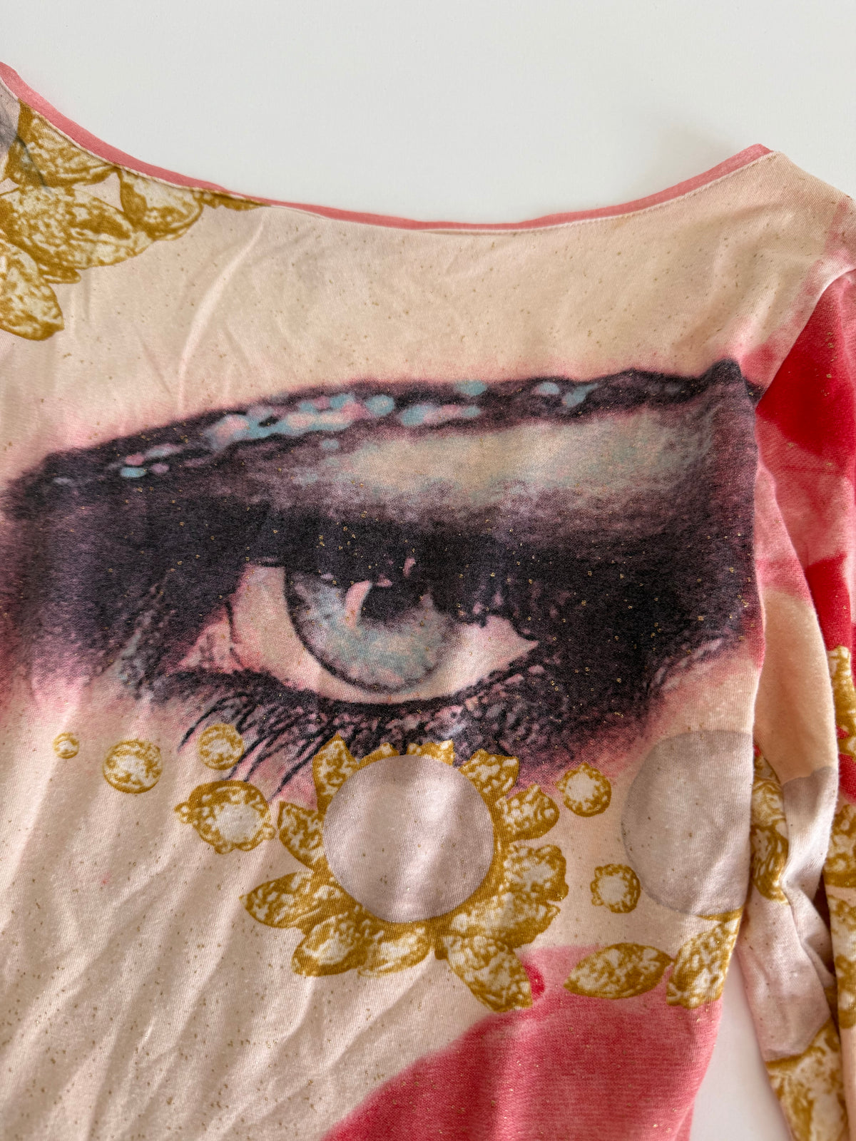 Roberto Cavalli SS 2001 Long-sleeved eye t-shirt