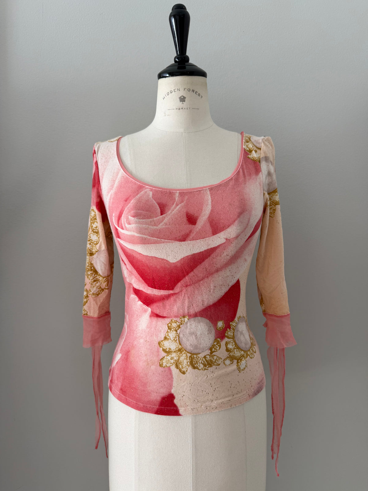 Roberto Cavalli SS 2001 Long-sleeved eye t-shirt