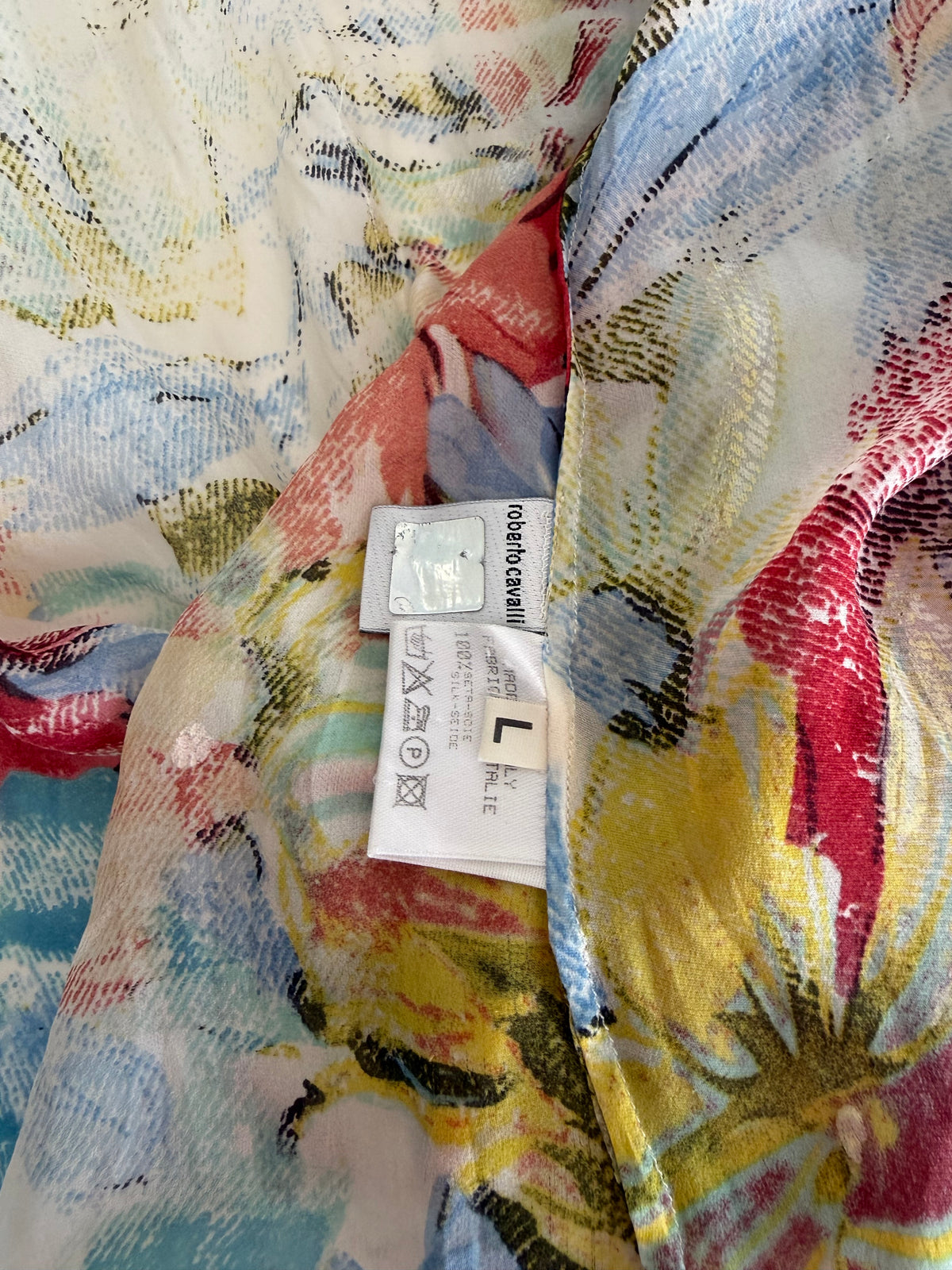 Roberto Cavalli SS 2003 silk shirt floral print