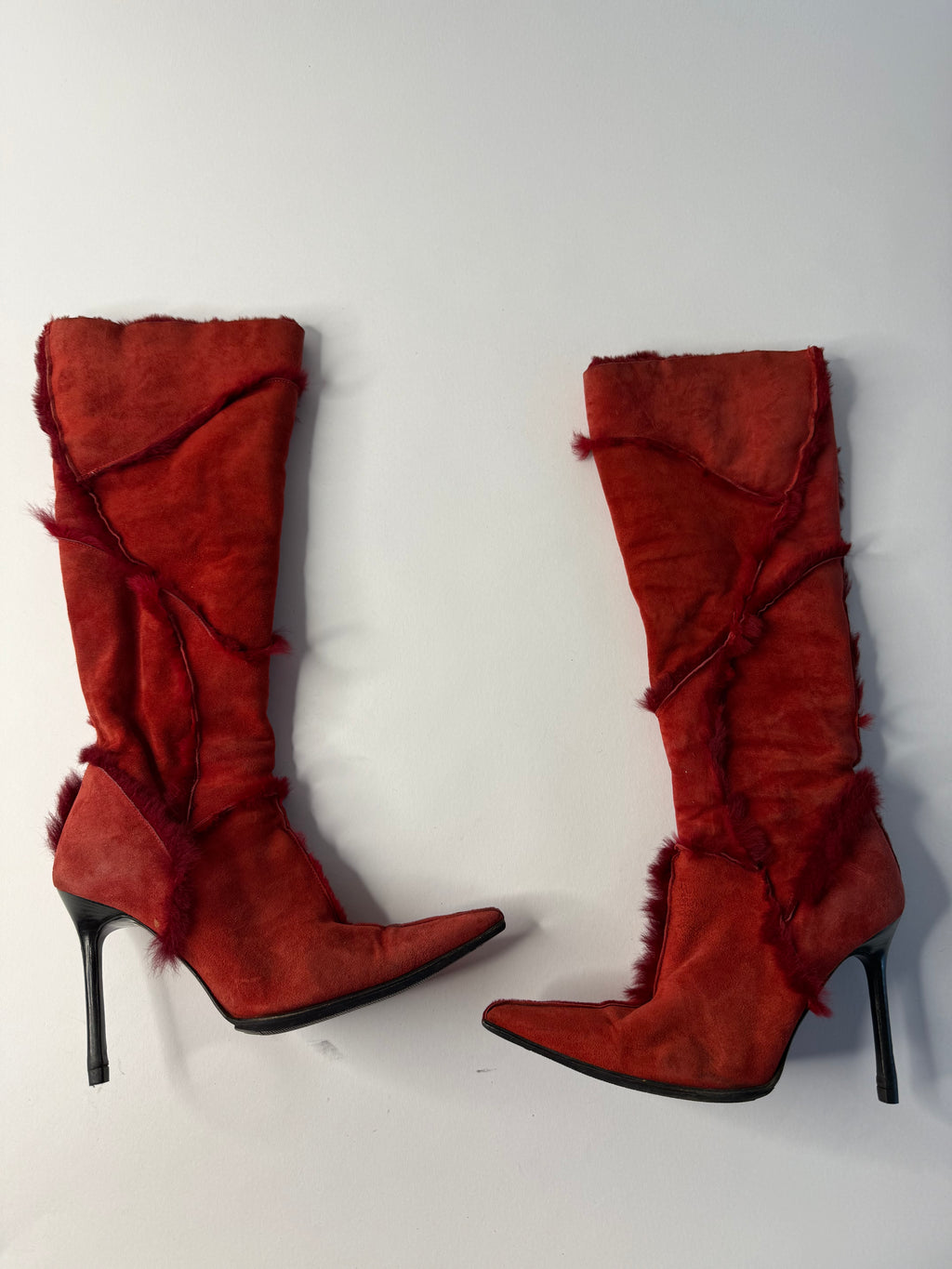 Cesare Paciotti F/W 2002 red shearling boots