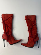 Cesare Paciotti F/W 2002 red shearling boots