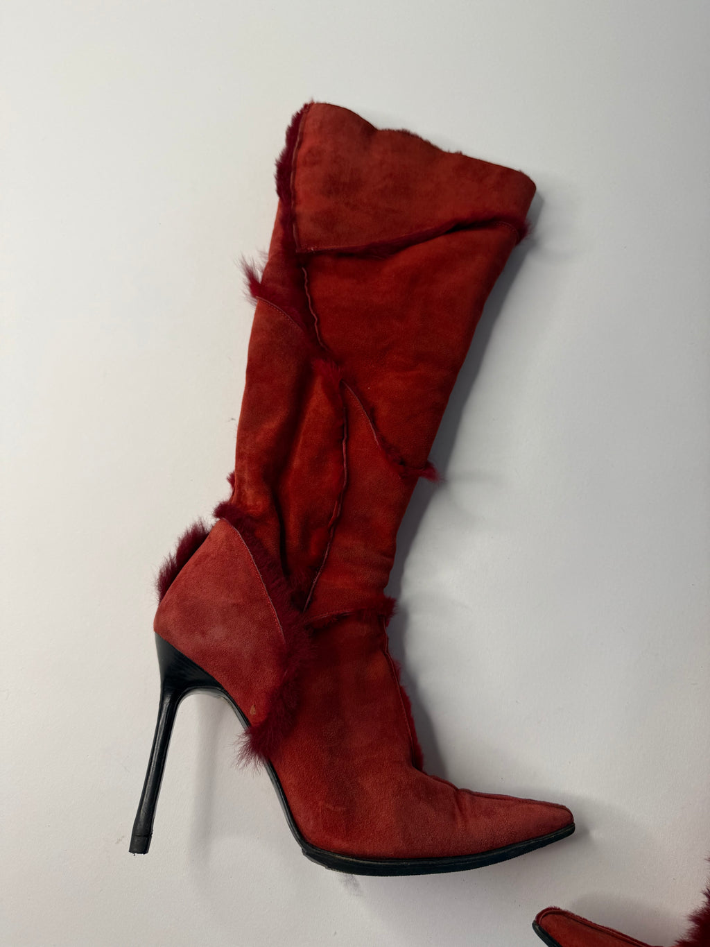Cesare Paciotti F/W 2002 red shearling boots
