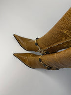 Roberto Cavalli 2000s distressed tan boots