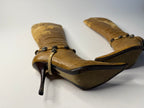 Roberto Cavalli 2000s distressed tan boots