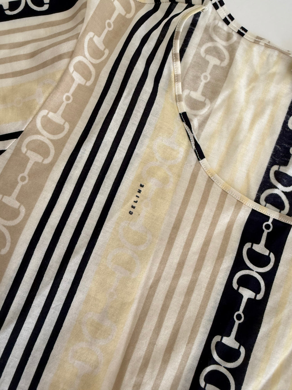 Celine vintage chain stripe T-shirt
