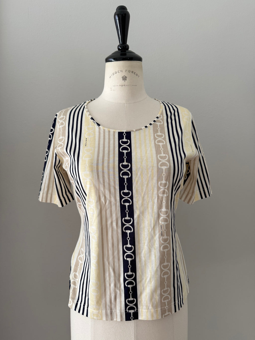 Celine vintage chain stripe T-shirt