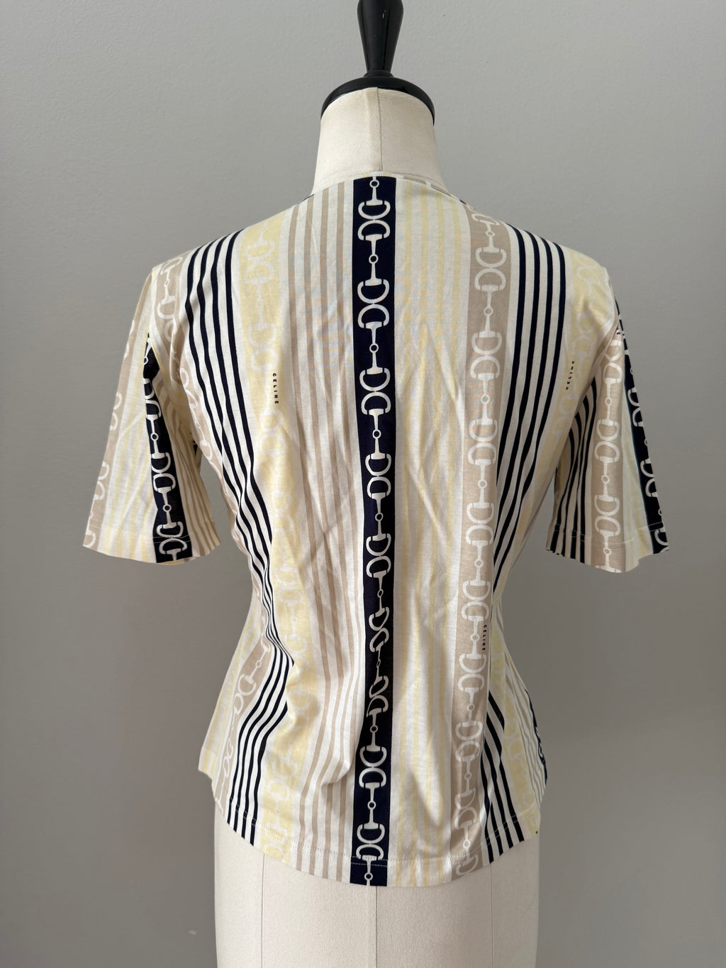 Celine vintage chain stripe T-shirt
