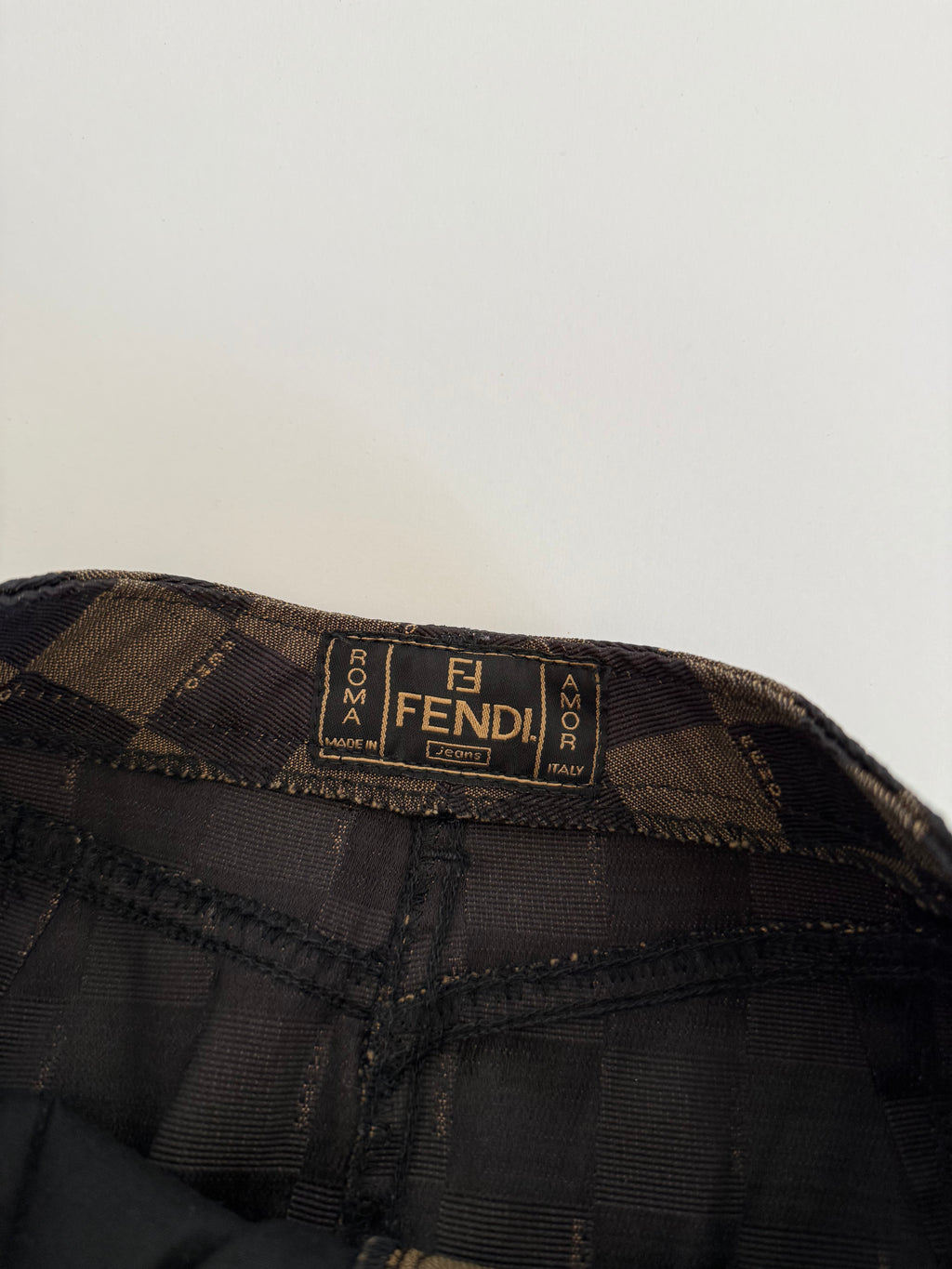 Fendi 90s checkerboard zucca knee-length skirt