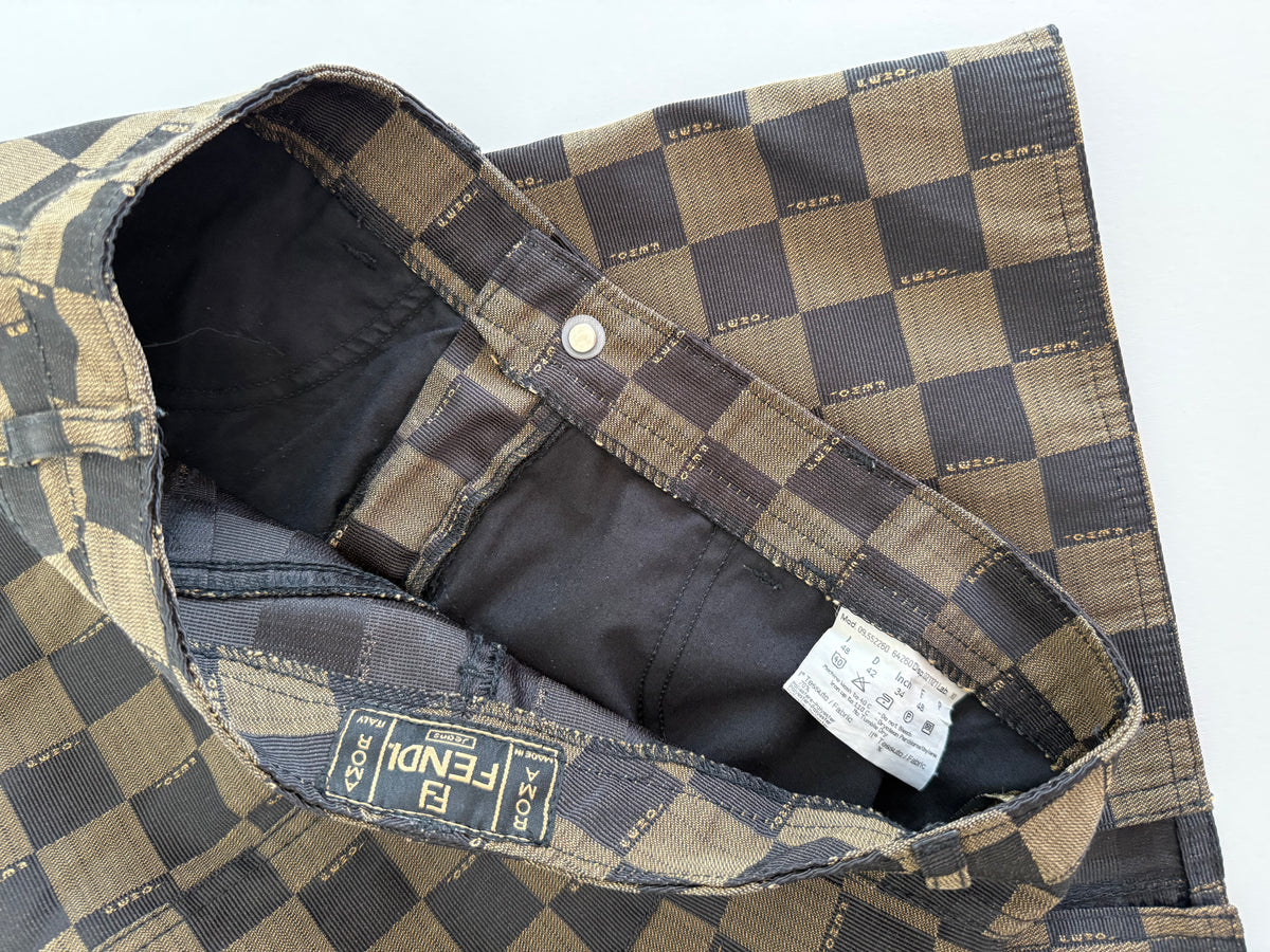 Fendi 90s checkerboard zucca knee-length skirt