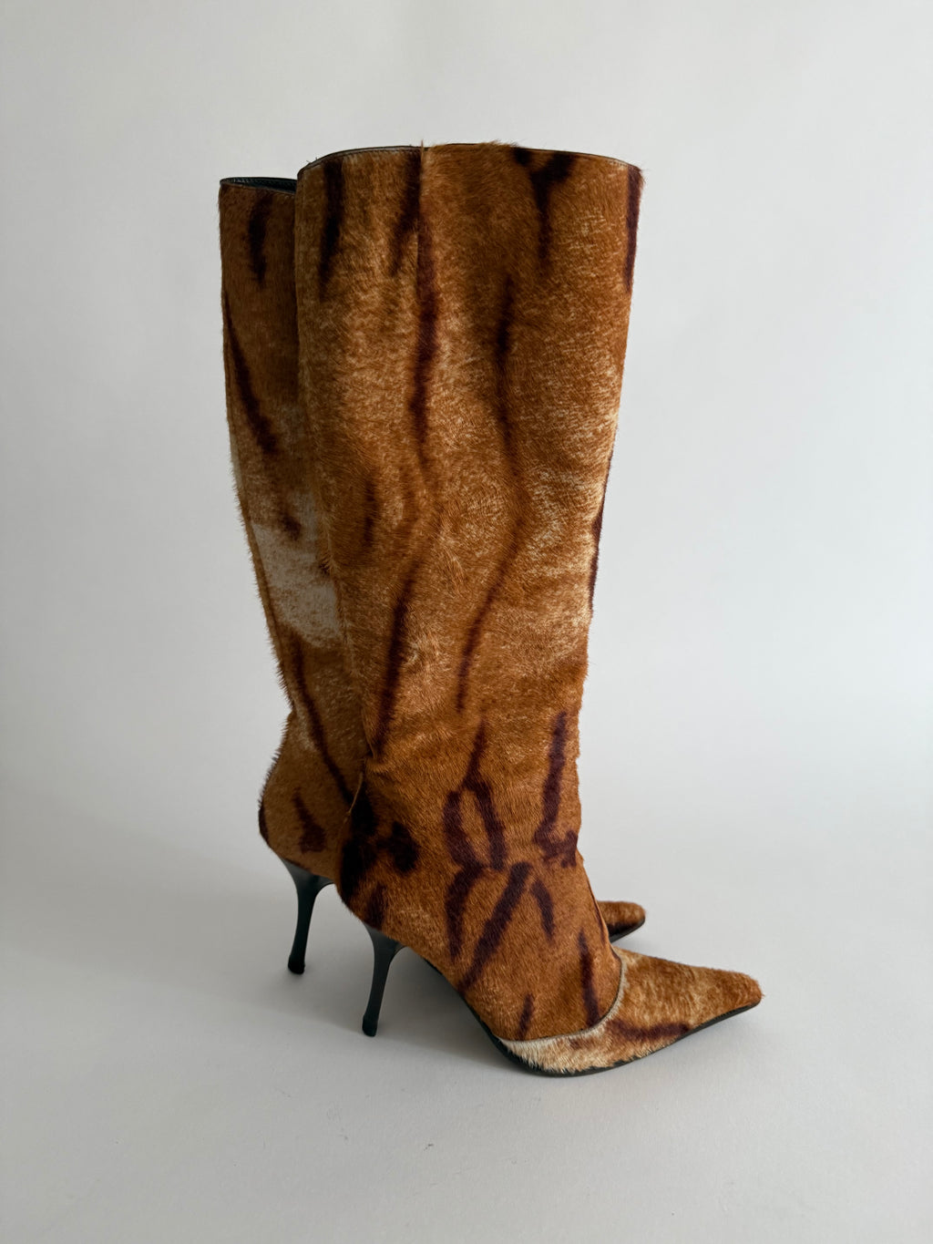 Roberto Cavalli 2000s pony zebbrett multibrown boots