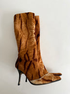 Roberto Cavalli 2000s pony zebbrett multibrown boots
